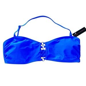 No Boundaries Vibrant Blue Bandeau Bikini Top Size L 11-13